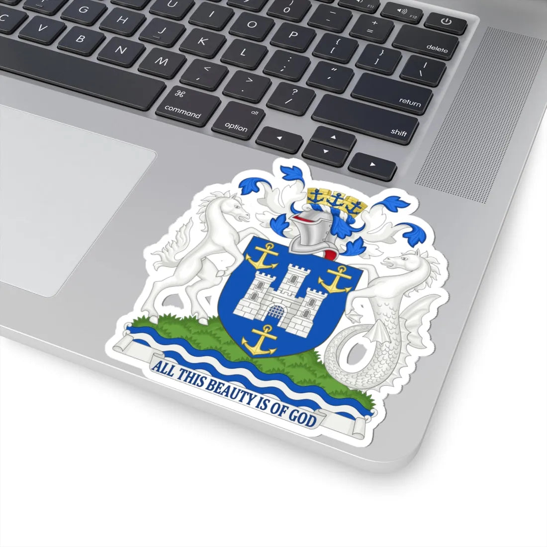 Arms of Isle of Wight Council (England) (Coat of Arms) STICKER Vinyl Kiss-Cut Decal - The Sticker Space