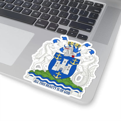 Arms of Isle of Wight Council (England) (Coat of Arms) STICKER Vinyl Kiss-Cut Decal - The Sticker Space