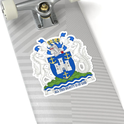 Arms of Isle of Wight Council (England) (Coat of Arms) STICKER Vinyl Kiss-Cut Decal - The Sticker Space