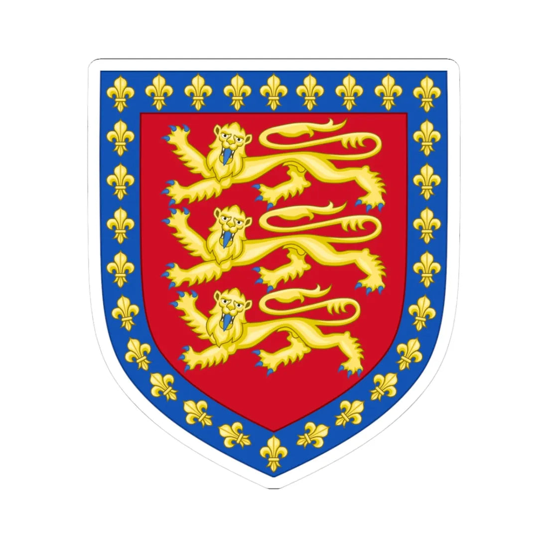 Arms of John of Eltham Earl of Cornwall (England) (Coat of Arms) STICKER Vinyl Kiss-Cut Decal 3 Inch White - The Sticker Space
