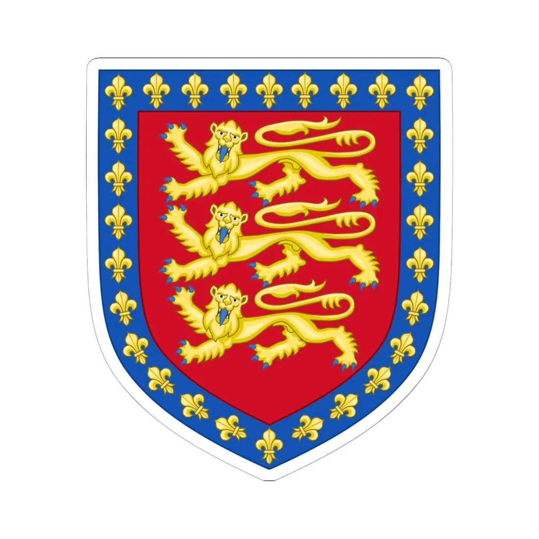Arms of John of Eltham Earl of Cornwall (England) (Coat of Arms) STICKER Vinyl Kiss-Cut Decal 6 Inch White - The Sticker Space
