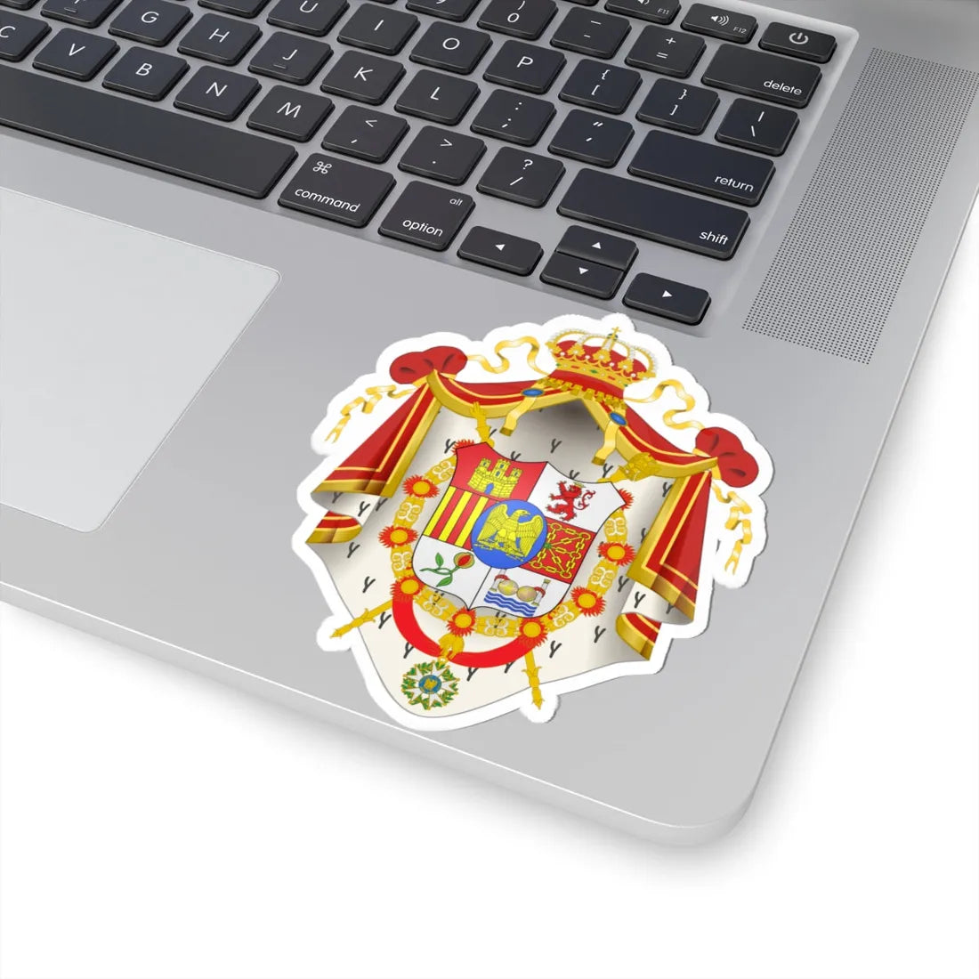 Arms of Joseph Bonaparte Napoleonic Mantle (Spain) (Coat of Arms) STICKER Vinyl Kiss-Cut Decal - The Sticker Space