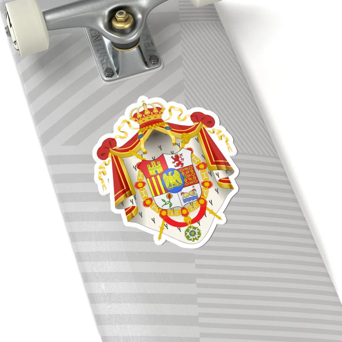 Arms of Joseph Bonaparte Napoleonic Mantle (Spain) (Coat of Arms) STICKER Vinyl Kiss-Cut Decal - The Sticker Space