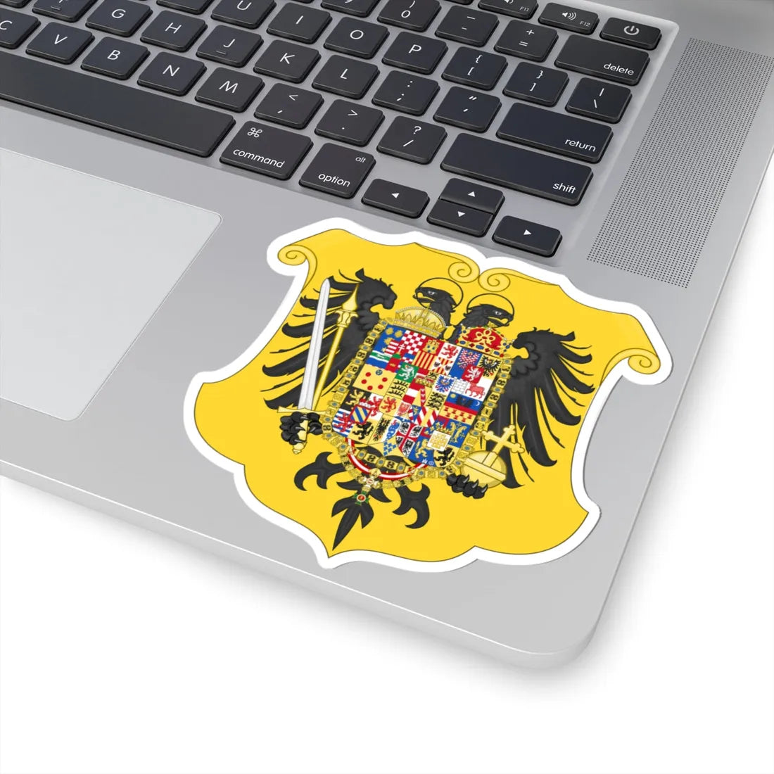 Arms of Joseph II Holy Roman Emperor-Or shield variant (Spain) (Coat of Arms) STICKER Vinyl Kiss-Cut Decal - The Sticker Space