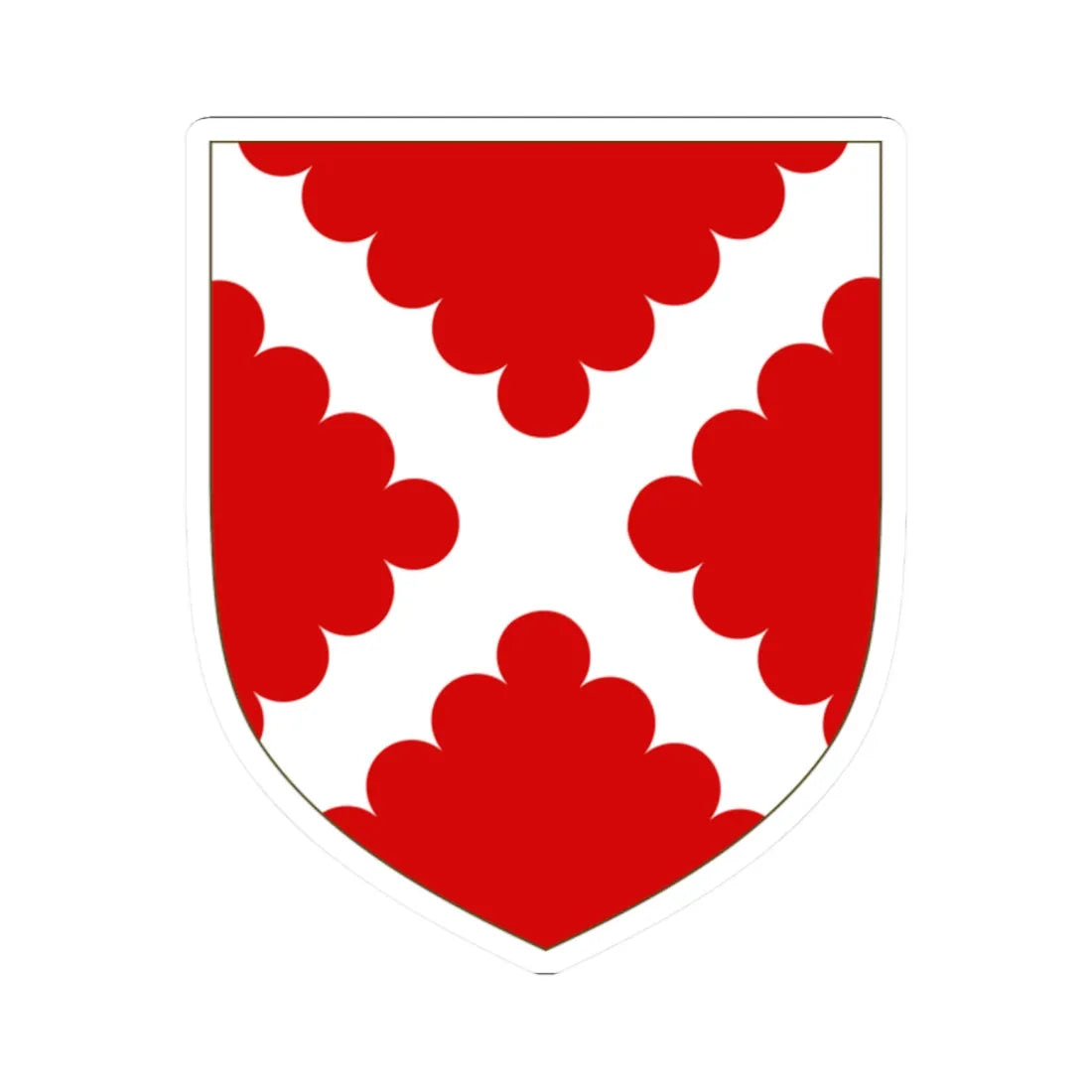 Arms of Kerdeston (England) (Coat of Arms) STICKER Vinyl Kiss-Cut Decal 2 Inch White - The Sticker Space