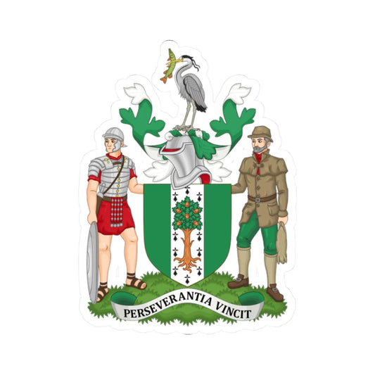 Arms of Kesteven County Council (England) (Coat of Arms) STICKER Vinyl Kiss-Cut Decal 2 Inch White - The Sticker Space