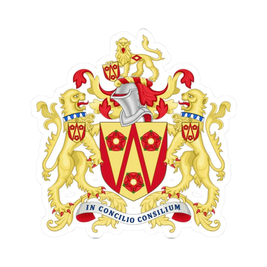 Arms of Lancashire County Council (England) (Coat of Arms) STICKER Vinyl Kiss-Cut Decal 2 Inch White - The Sticker Space
