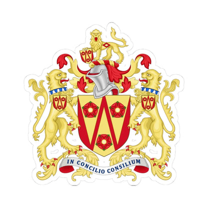 Arms of Lancashire County Council (England) (Coat of Arms) STICKER Vinyl Kiss-Cut Decal 3 Inch White - The Sticker Space
