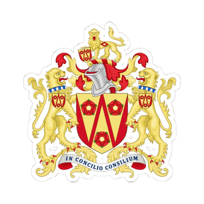 Arms of Lancashire County Council (England) (Coat of Arms) STICKER Vinyl Kiss-Cut Decal 4 Inch White - The Sticker Space