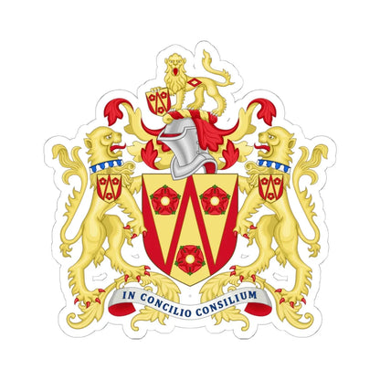 Arms of Lancashire County Council (England) (Coat of Arms) STICKER Vinyl Kiss-Cut Decal 6 Inch White - The Sticker Space