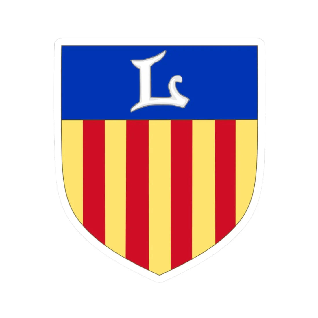 Arms of Langogne (Spain) (Coat of Arms) STICKER Vinyl Kiss-Cut Decal 2 Inch White - The Sticker Space