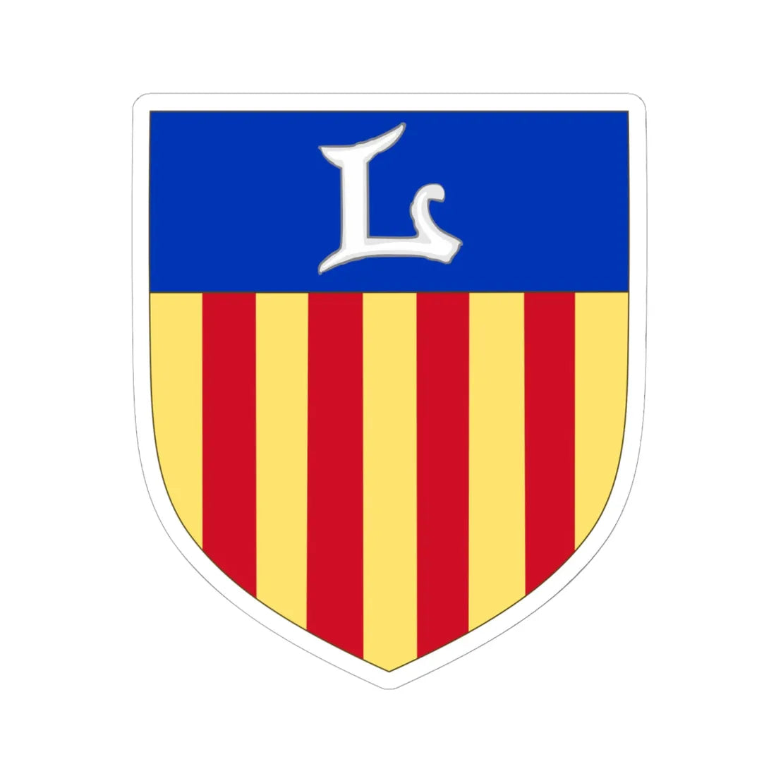 Arms of Langogne (Spain) (Coat of Arms) STICKER Vinyl Kiss-Cut Decal 6 Inch White - The Sticker Space