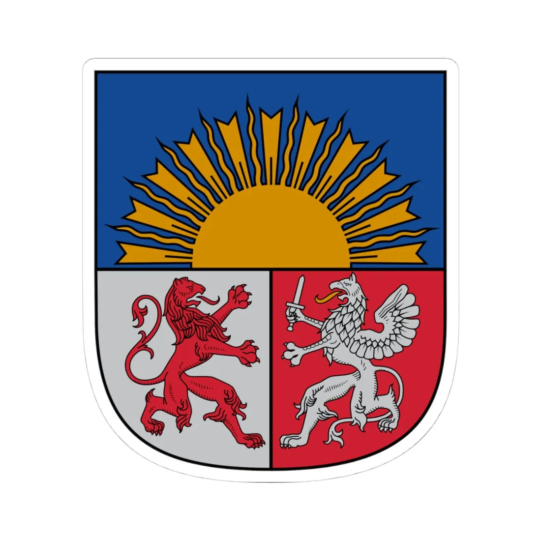 Arms of Latvia (Latvia) (Coat of Arms) STICKER Vinyl Kiss-Cut Decal 4 Inch White - The Sticker Space