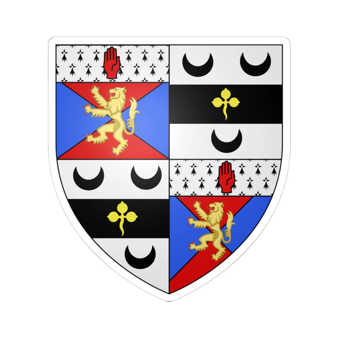 Arms of Lee Guinness (Ireland) (Coat of Arms) STICKER Vinyl Kiss-Cut Decal 4 Inch White - The Sticker Space