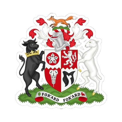 Arms of Leicestershire County Council (England) (Coat of Arms) STICKER Vinyl Kiss-Cut Decal 4 Inch White - The Sticker Space