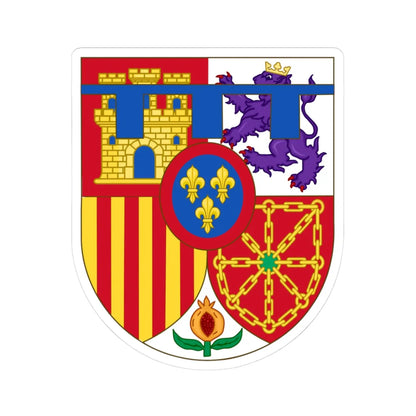 Arms of Leonor Princess of Asturias (Spain) (Coat of Arms) STICKER Vinyl Kiss-Cut Decal 3 Inch White - The Sticker Space