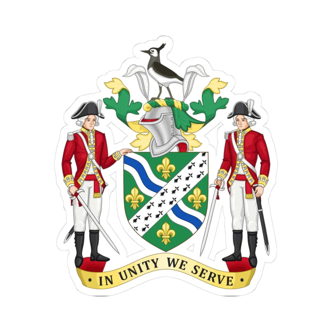 Arms of Lincolnshire County Council (England) (Coat of Arms) STICKER Vinyl Kiss-Cut Decal 3 Inch White - The Sticker Space