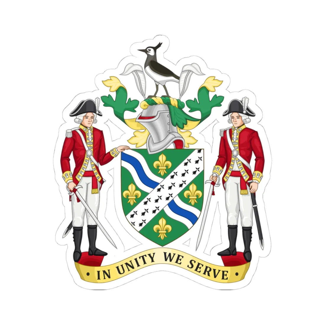 Arms of Lincolnshire County Council (England) (Coat of Arms) STICKER Vinyl Kiss-Cut Decal 4 Inch White - The Sticker Space