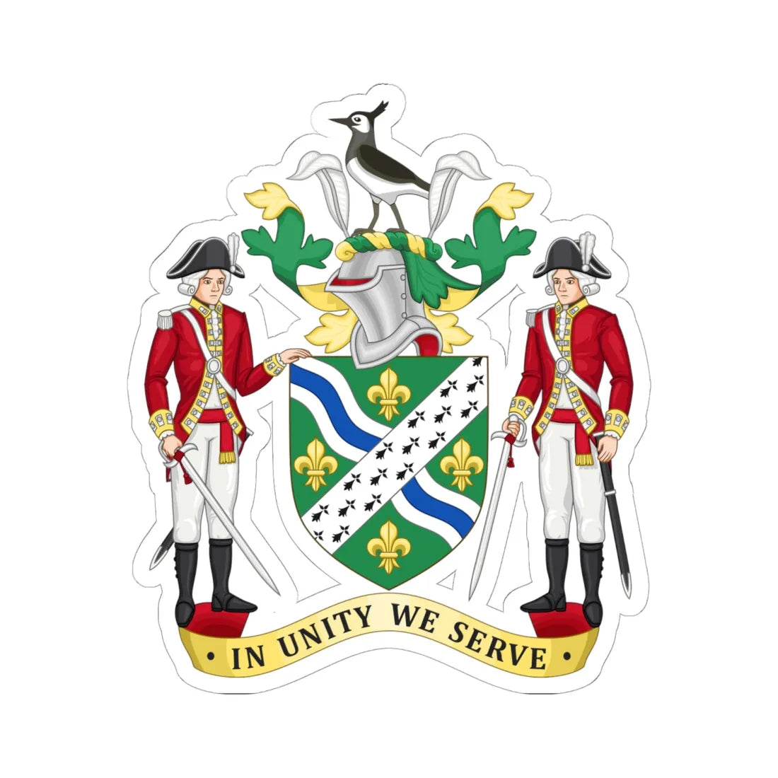 Arms of Lincolnshire County Council (England) (Coat of Arms) STICKER Vinyl Kiss-Cut Decal 6 Inch White - The Sticker Space