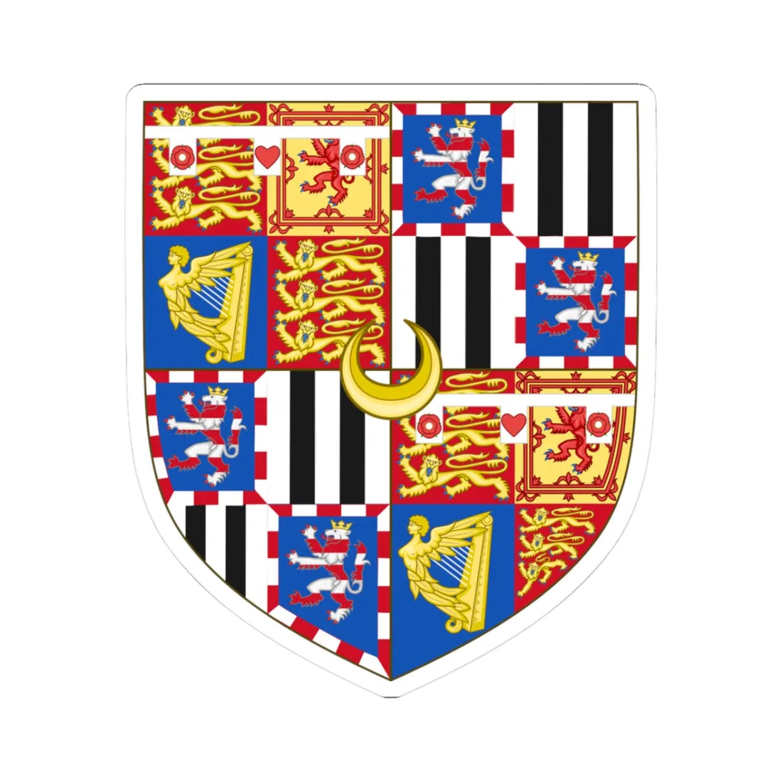 Arms of Lord Leopold Mountbatten (Spain) (Coat of Arms) STICKER Vinyl Kiss-Cut Decal 3 Inch White - The Sticker Space