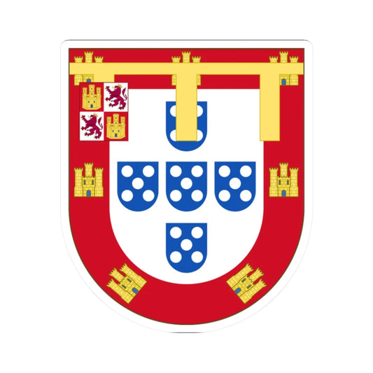Arms of Luís of Portugal Duke of Beja (Portugal) (Coat of Arms) STICKER Vinyl Kiss-Cut Decal 2 Inch White - The Sticker Space