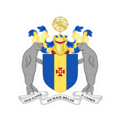 Arms of Madeira (Portugal) (Coat of Arms) STICKER Vinyl Kiss-Cut Decal 2 Inch White - The Sticker Space