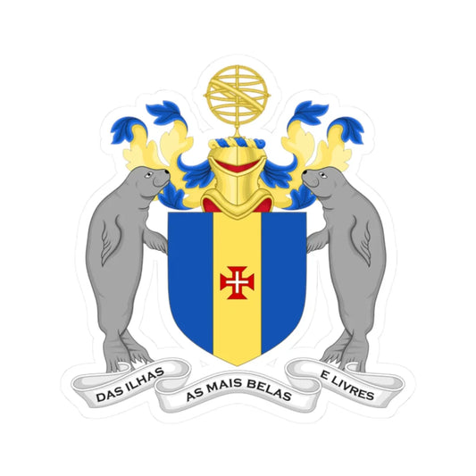 Arms of Madeira (Portugal) (Coat of Arms) STICKER Vinyl Kiss-Cut Decal 2 Inch White - The Sticker Space