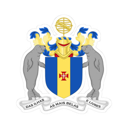 Arms of Madeira (Portugal) (Coat of Arms) STICKER Vinyl Kiss-Cut Decal 3 Inch White - The Sticker Space