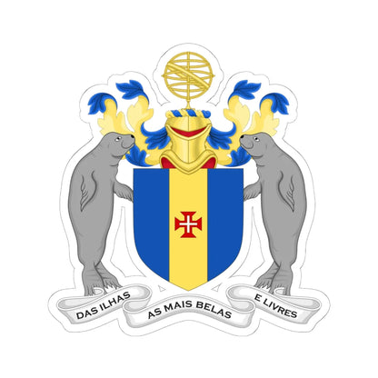 Arms of Madeira (Portugal) (Coat of Arms) STICKER Vinyl Kiss-Cut Decal 6 Inch White - The Sticker Space