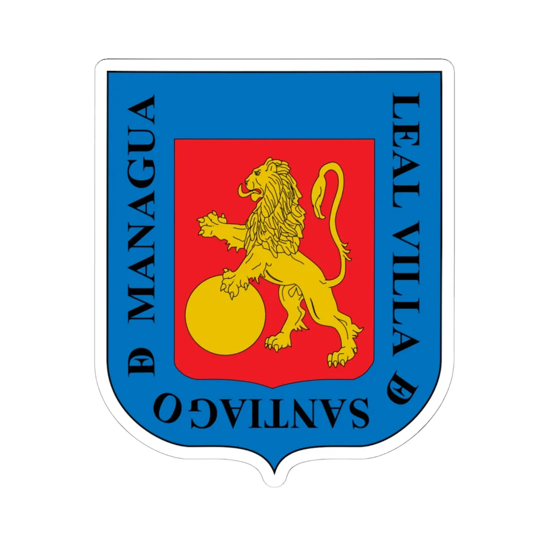 Arms of Managua (Nicaragua) (Coat of Arms) STICKER Vinyl Kiss-Cut Decal 6 Inch White - The Sticker Space