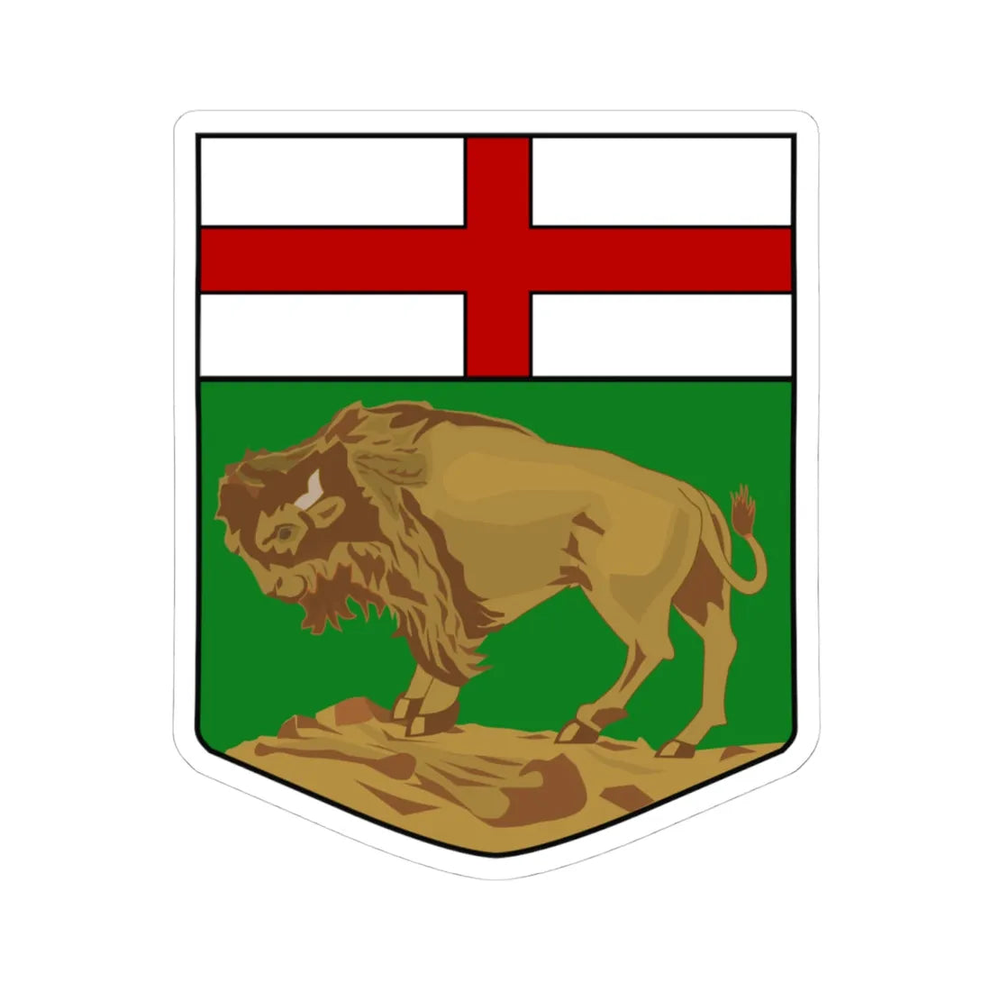 Arms of Manitoba (Canada) (Coat of Arms) STICKER Vinyl Kiss-Cut Decal 4 Inch White - The Sticker Space