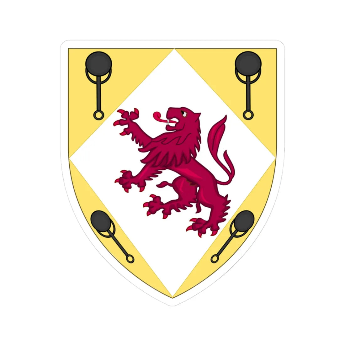 Arms of María de Padilla (Spain) (Coat of Arms) STICKER Vinyl Kiss-Cut Decal 3 Inch White - The Sticker Space