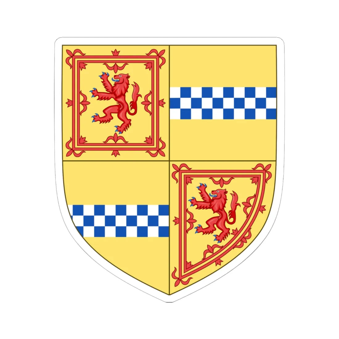 Arms of Marjorie Bruce Princess of Scotland (Scotland) (Coat of Arms) STICKER Vinyl Kiss-Cut Decal 6 Inch White - The Sticker Space