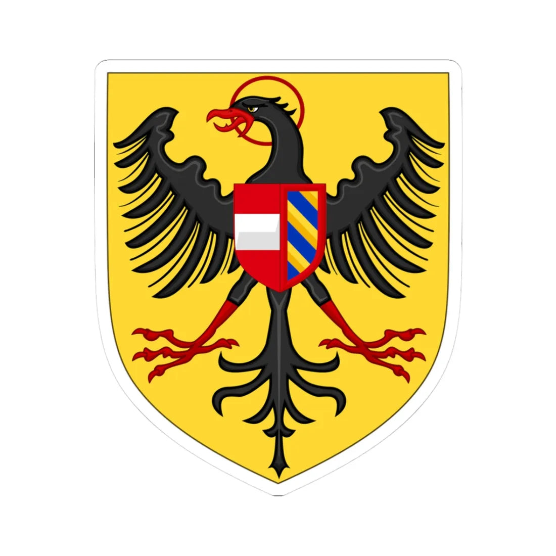 Arms of Maximilian I of Habsburg King of the romans (Austria) (Coat of Arms) STICKER Vinyl Kiss-Cut Decal 3 Inch White - The Sticker Space