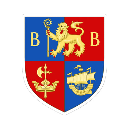 Arms of Metropolitan Borough of Bermondsey (England) (Coat of Arms) STICKER Vinyl Kiss-Cut Decal 6 Inch White - The Sticker Space