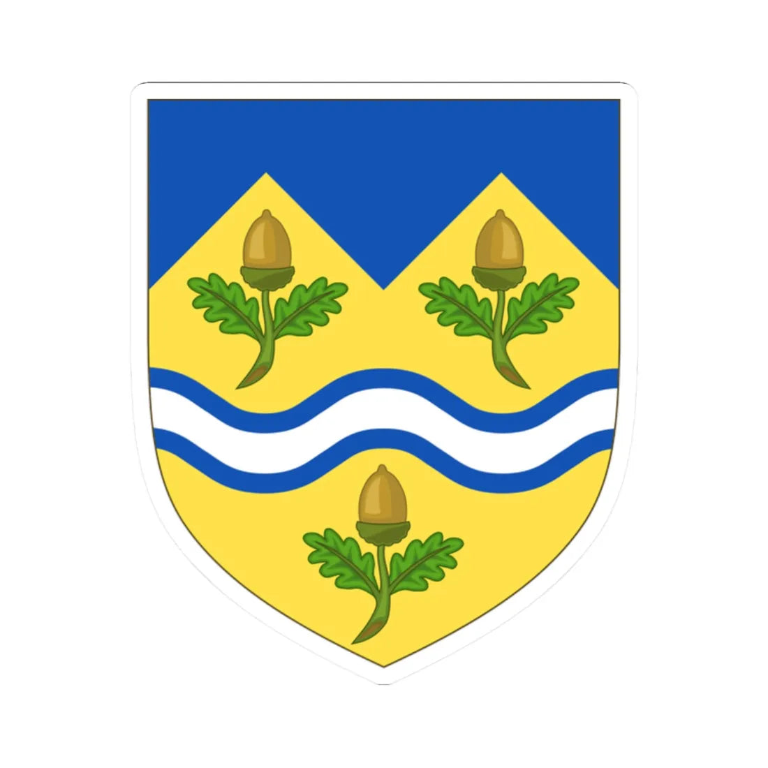 Arms of Mole Valley District Council (England) (Coat of Arms) STICKER Vinyl Kiss-Cut Decal 2 Inch White - The Sticker Space