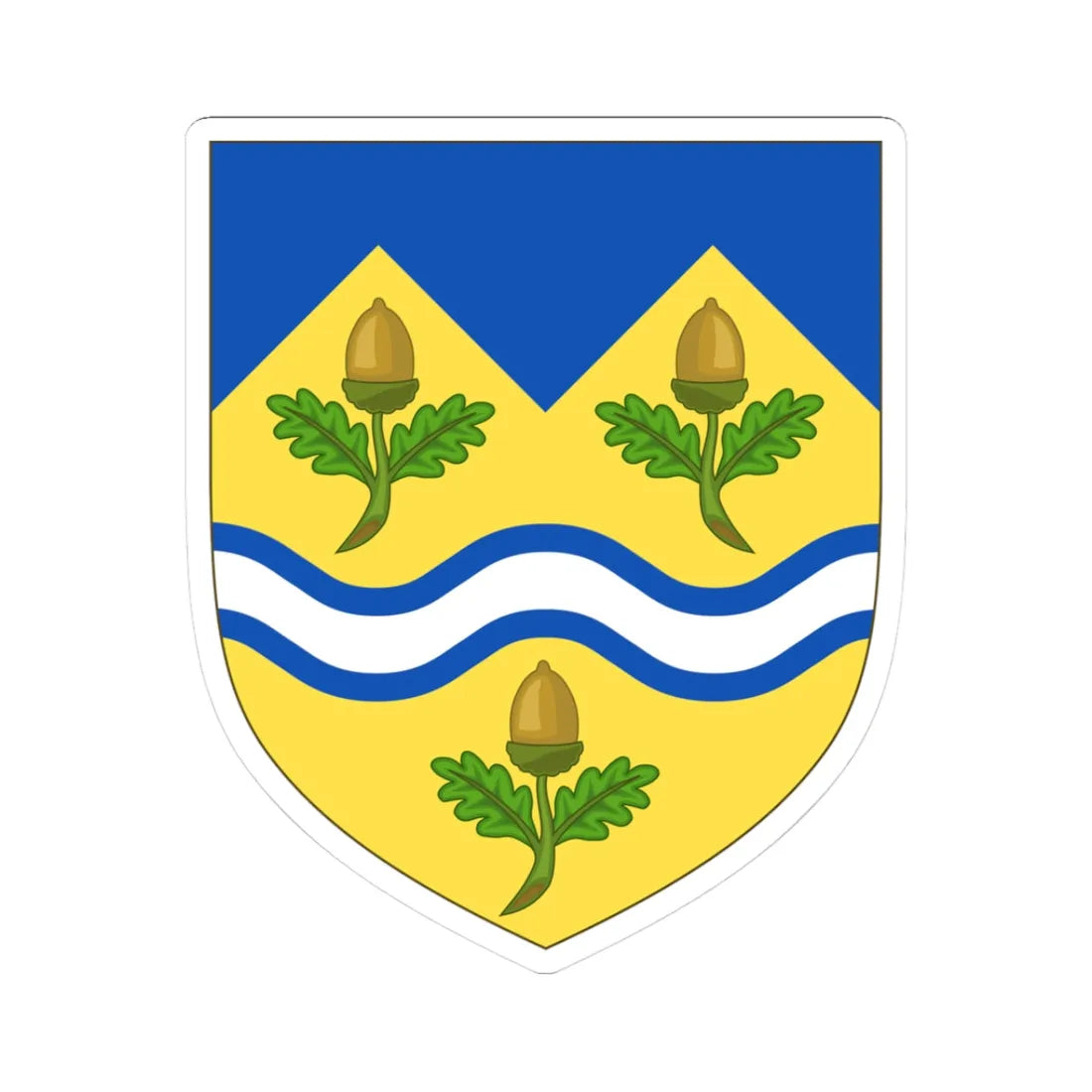 Arms of Mole Valley District Council (England) (Coat of Arms) STICKER Vinyl Kiss-Cut Decal 3 Inch White - The Sticker Space