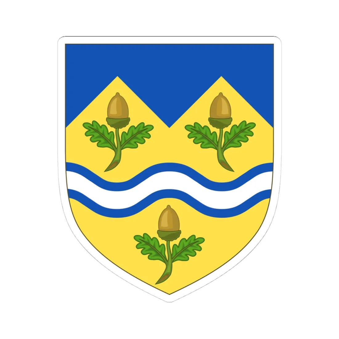 Arms of Mole Valley District Council (England) (Coat of Arms) STICKER Vinyl Kiss-Cut Decal 4 Inch White - The Sticker Space