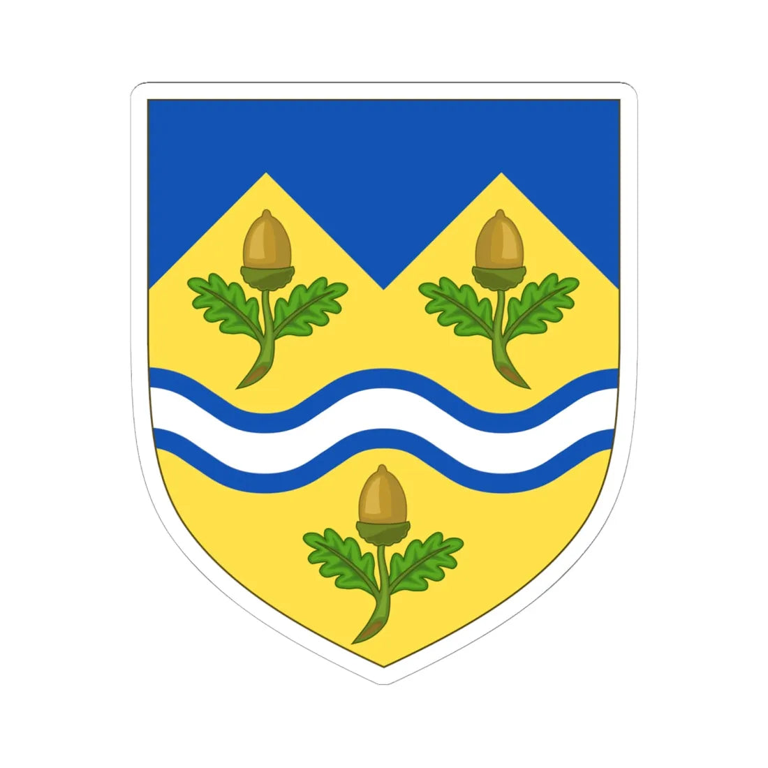 Arms of Mole Valley District Council (England) (Coat of Arms) STICKER Vinyl Kiss-Cut Decal 6 Inch White - The Sticker Space