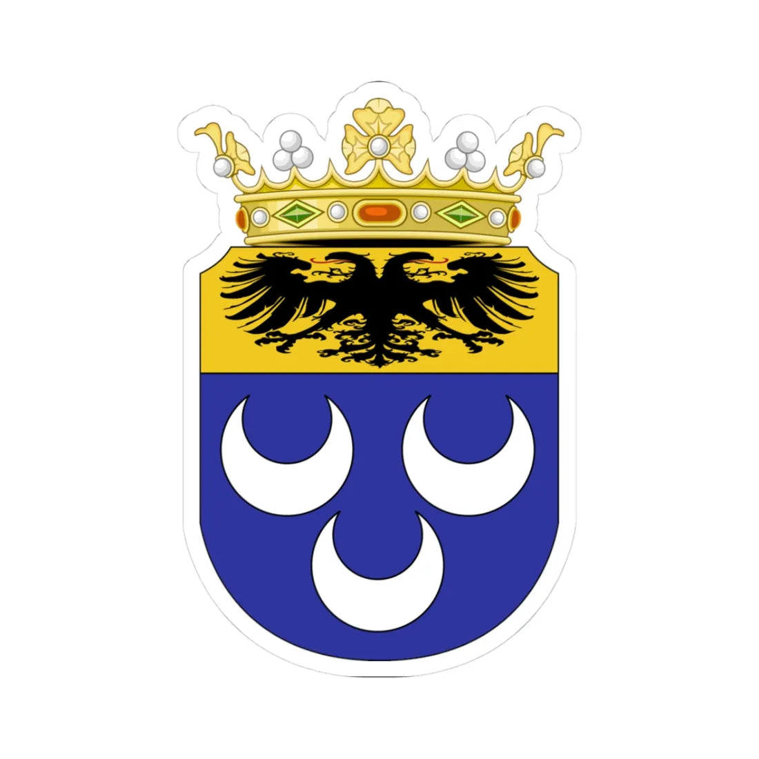 Arms of Mulay Muhammad (Tunisia) (Coat of Arms) STICKER Vinyl Kiss-Cut Decal 3 Inch White - The Sticker Space