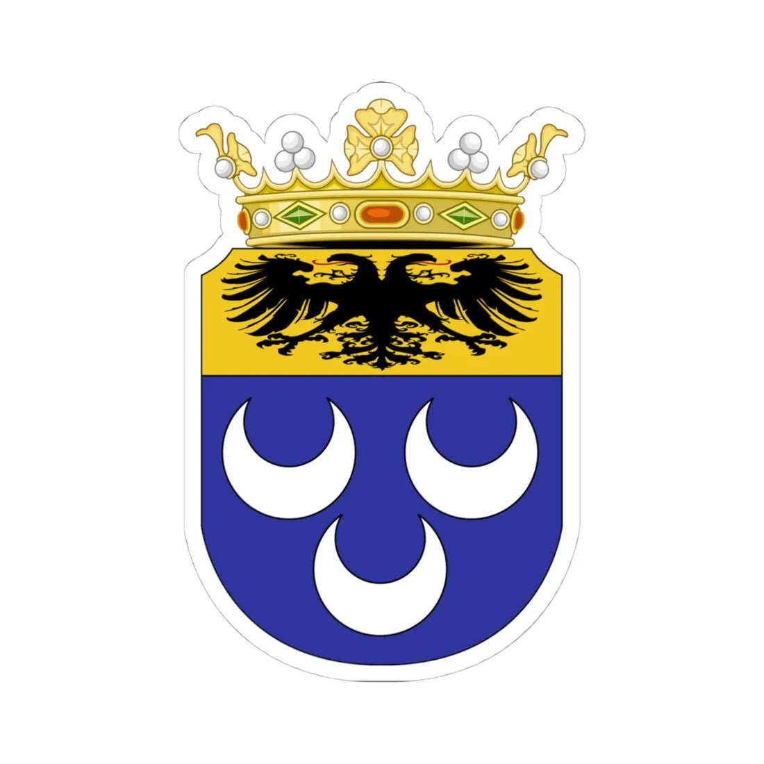 Arms of Mulay Muhammad (Tunisia) (Coat of Arms) STICKER Vinyl Kiss-Cut Decal 4 Inch White - The Sticker Space