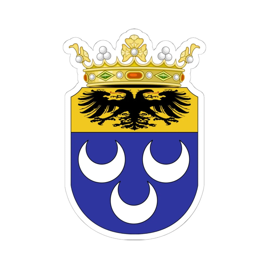 Arms of Mulay Muhammad (Tunisia) (Coat of Arms) STICKER Vinyl Kiss-Cut Decal 6 Inch White - The Sticker Space