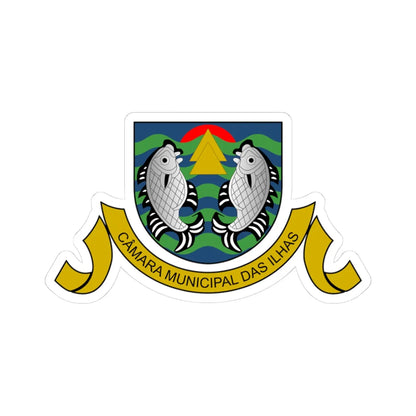 Arms of Municipal Council of Ilhas (Portugal) (Coat of Arms) STICKER Vinyl Kiss-Cut Decal 3 Inch White - The Sticker Space