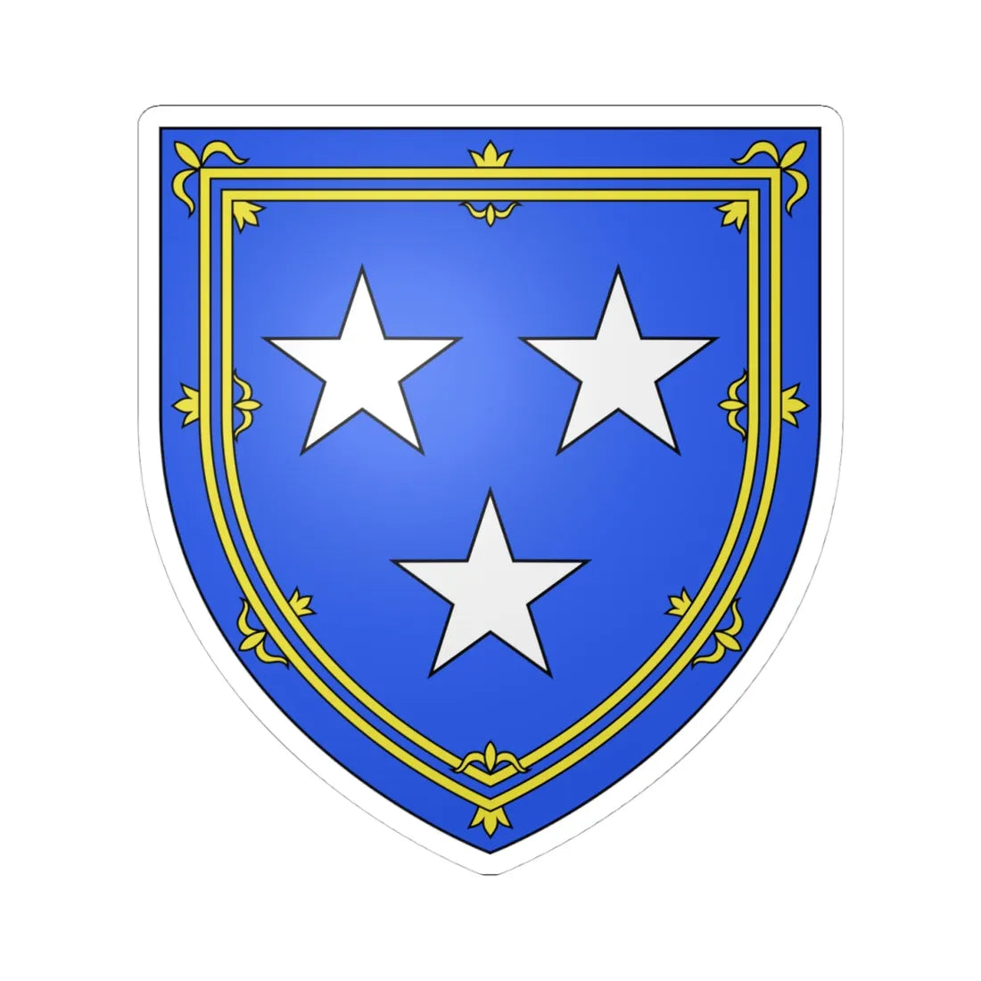 Arms of Murray modern (Scotland) (Coat of Arms) STICKER Vinyl Kiss-Cut Decal 4 Inch White - The Sticker Space