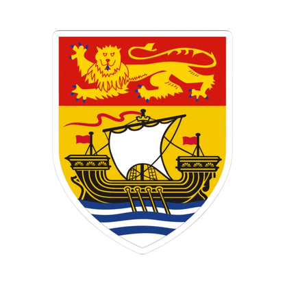 Arms of New Brunswick (Canada) (Coat of Arms) STICKER Vinyl Kiss-Cut Decal 3 Inch White - The Sticker Space
