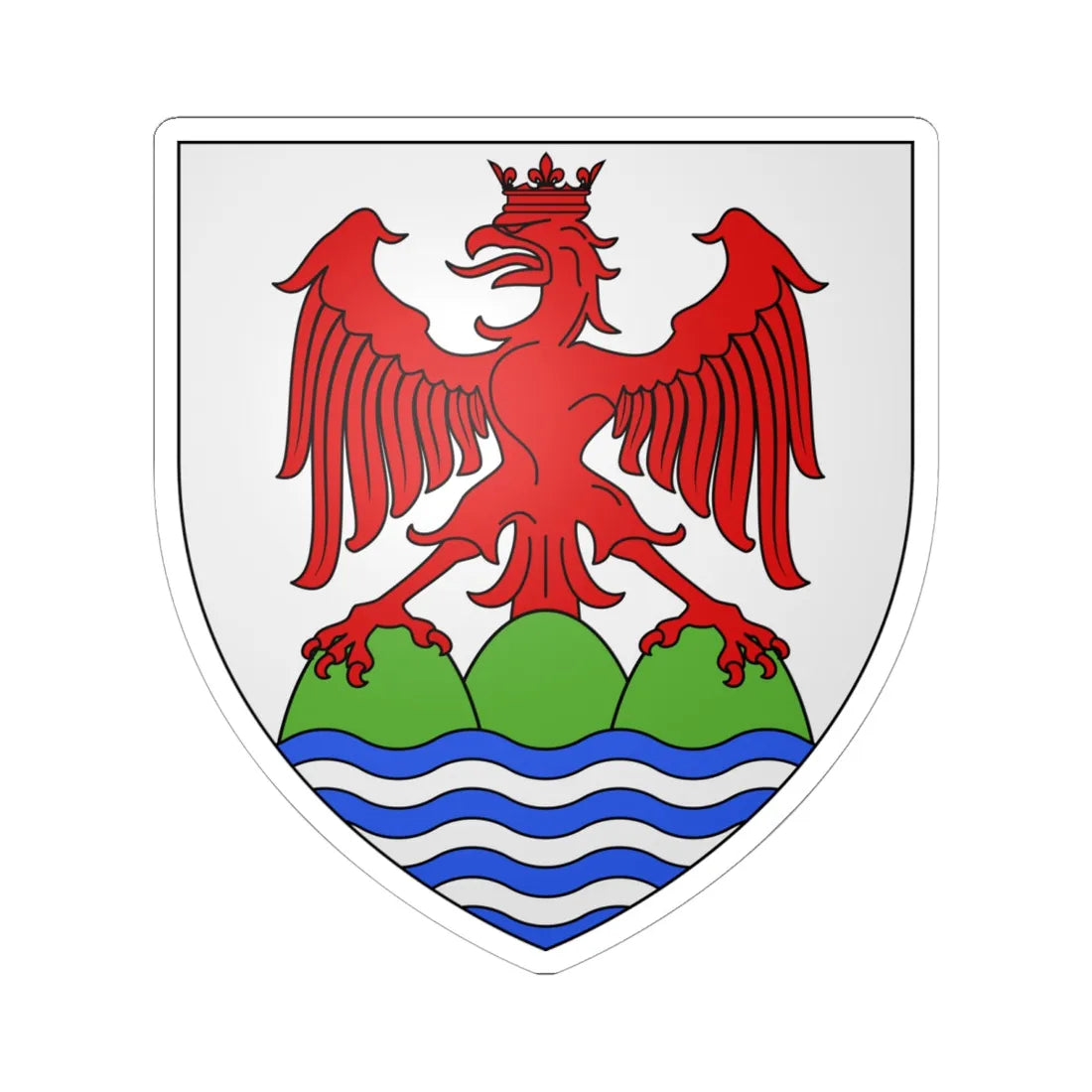 Arms of Nice (France) (Coat of Arms) STICKER Vinyl Kiss-Cut Decal 6 Inch White - The Sticker Space