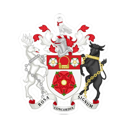 Arms of Northamptonshire County Council (England) (Coat of Arms) STICKER Vinyl Kiss-Cut Decal 2 Inch White - The Sticker Space