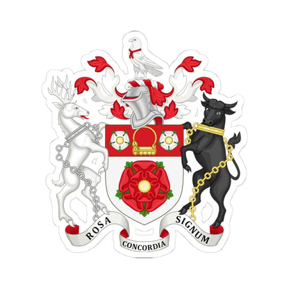 Arms of Northamptonshire County Council (England) (Coat of Arms) STICKER Vinyl Kiss-Cut Decal 4 Inch White - The Sticker Space