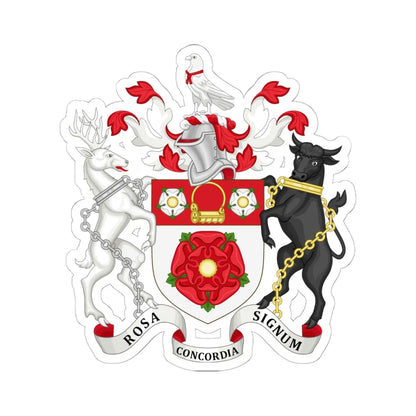 Arms of Northamptonshire County Council (England) (Coat of Arms) STICKER Vinyl Kiss-Cut Decal 6 Inch White - The Sticker Space