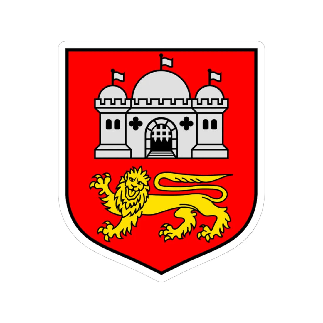 Arms of Norwich (England) (Coat of Arms) STICKER Vinyl Kiss-Cut Decal 4 Inch White - The Sticker Space